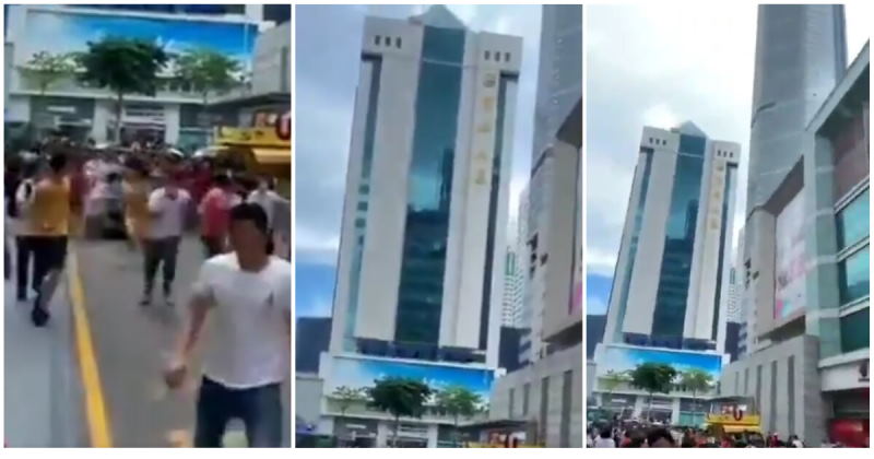 В Китае появилась своя 73-этажная наклонная башня: из накренившегося небоскрёба люди бежали в панике